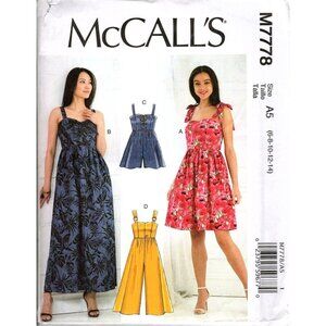 McCall's M7778 Misses 6 to 14 Dress, Jumpsuit and Romper Uncut Sewing Pattern